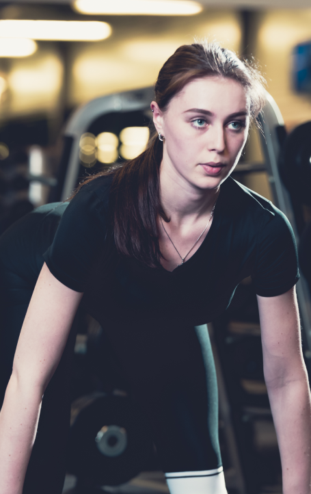 woman working out in gym